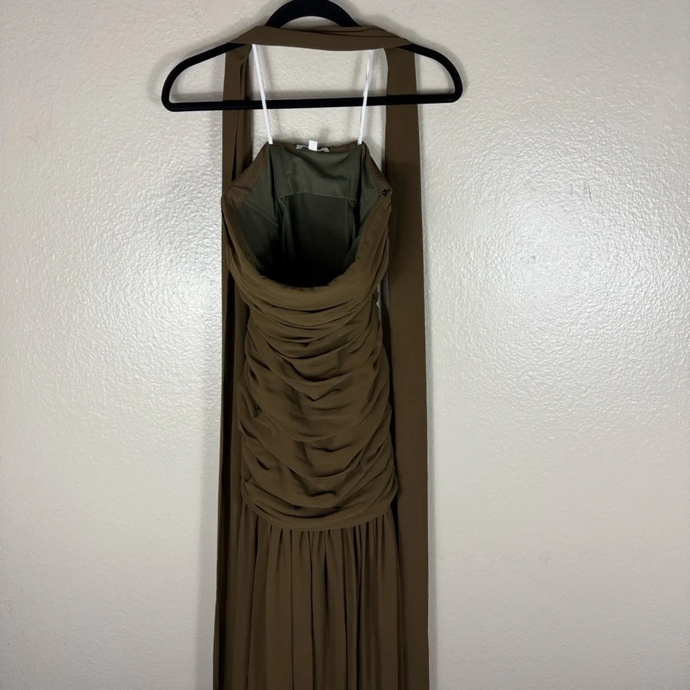 L'Academie Tia Gown in Brown Olive - Picture 6 of 10